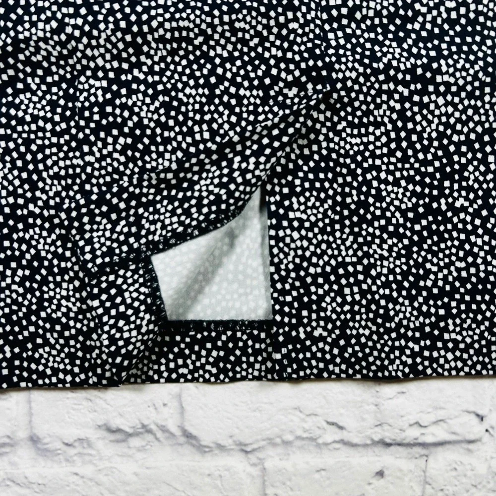 Margaret M Stitch Fix Womens Large Navy White Square Dot Stretch Pencil Skirt